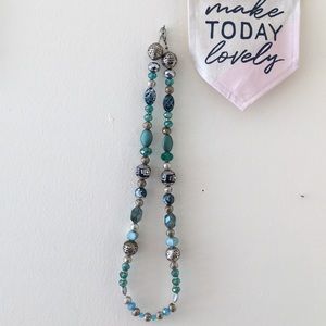 Multicolor, multimedia necklace